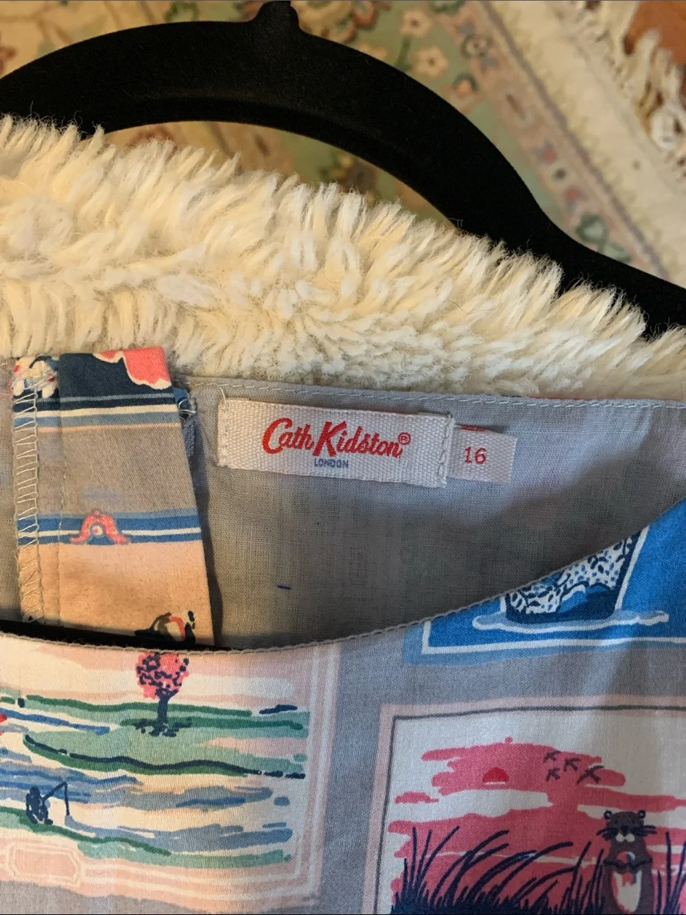 Cath Kidston Floral Patchwork Midi Badgers Tea Dress Rare Print Unique Zip-Up - Picture 4 of 9